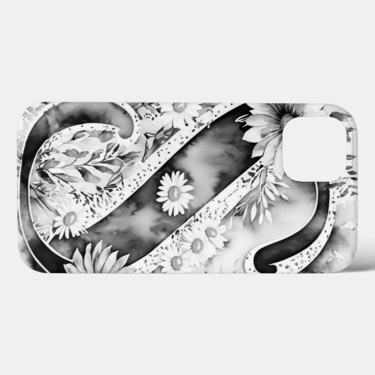 文字パーソナライズされたSエレガントフローラ水色 Case-Mate iPhoneケース (裏面 (横))