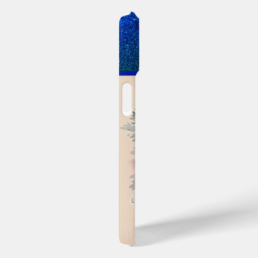 文字パーソナライズされたSエレガントフローラ水色 Case-Mate iPhoneケース (裏面 / 右)