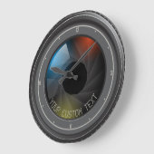 文字パーソナライズされたSLRカメラのズーム撮影レンズ ラージ壁時計 (傾斜)