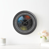 文字パーソナライズされたSLRカメラのズーム撮影レンズ ラージ壁時計 (ホーム)