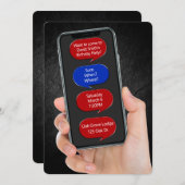 文字パーティーのメッセージの吹き出し 招待状 (正面/裏面)