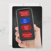 文字パーティーのメッセージの吹き出し 招待状 (正面)