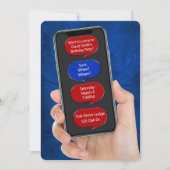 文字パーティーのメッセージの吹き出し 招待状 (正面)