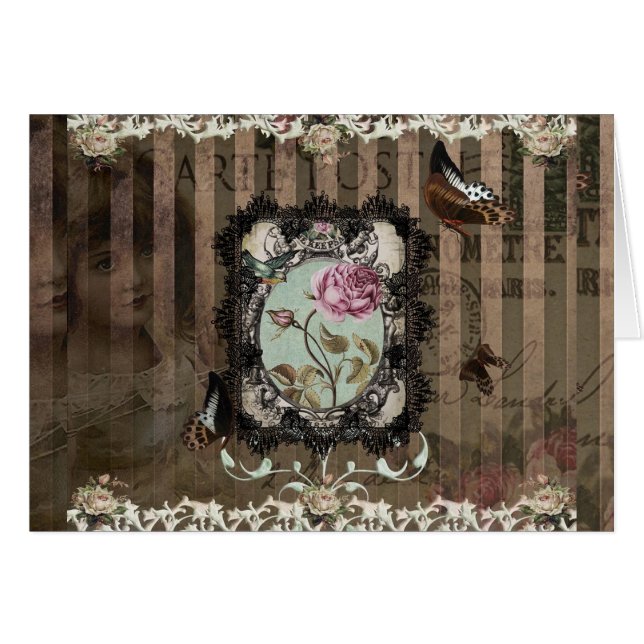 文字ビクトリアン – カスタマイズ可能なノートカード (正面横)