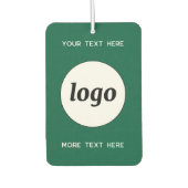 文字ビジネスのプロモーションフォレストグリーン付きロゴ カーエアーフレッシュナー (正面)