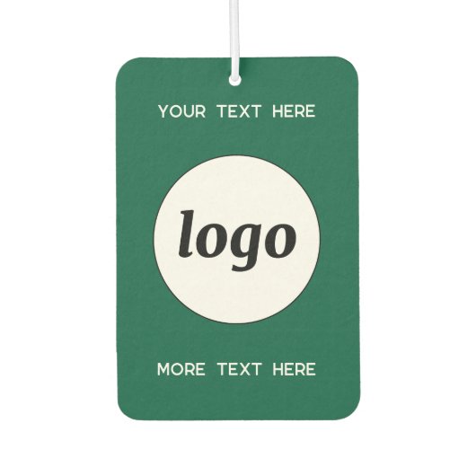 文字ビジネスのプロモーションフォレストグリーン付きロゴ カーエアーフレッシュナー (正面)