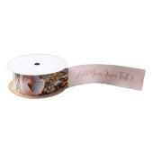 文字ピンクを有する沿岸ビーチ海辺シェルイメージ サテンリボン (リール)