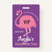 文字ピンクフラミンゴバッジ バッジ (正面)