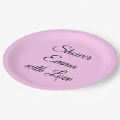 文字ファンシーブライダルシャワー ペーパープレート (アングル)