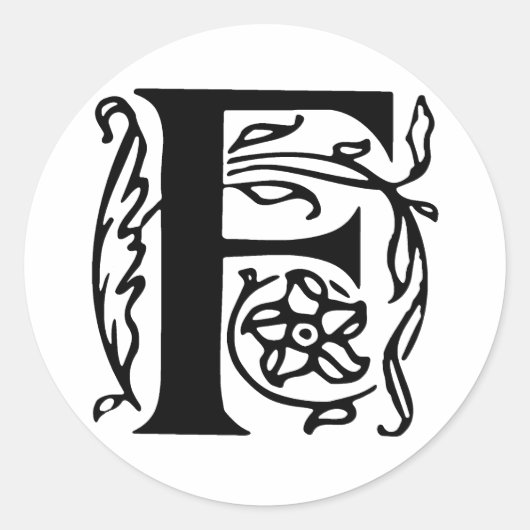 文字ファンシーF ラウンドシール (正面)