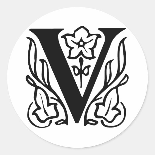 文字ファンシーV ラウンドシール (正面)