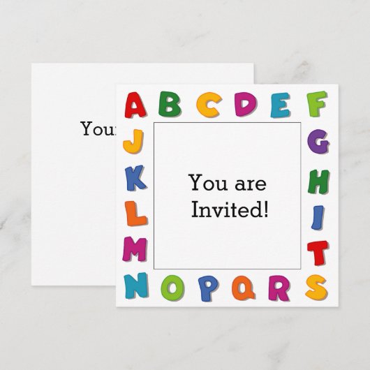 文字フレーム 招待状 (正面/裏面)