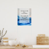 文字ブルーカスタム抽象芸術アルコールインクの追加 ポスター (キッチン)