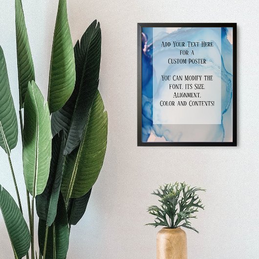 文字ブルーカスタム抽象芸術アルコールインクの追加 ポスター