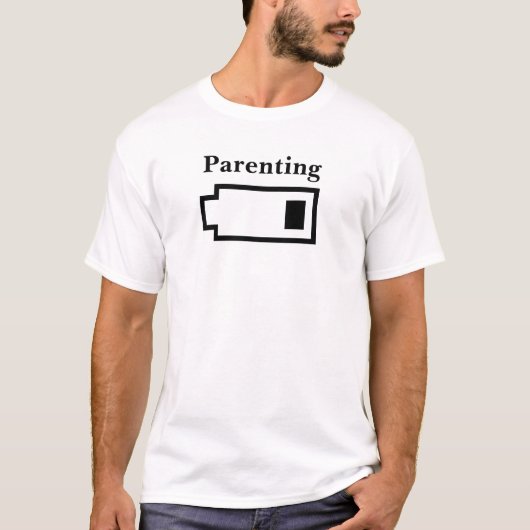 文字ペアレント化低バッテリの追加 Tシャツ (正面)