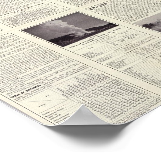 文字ページイエローストーン国立公園 ポスター (角)