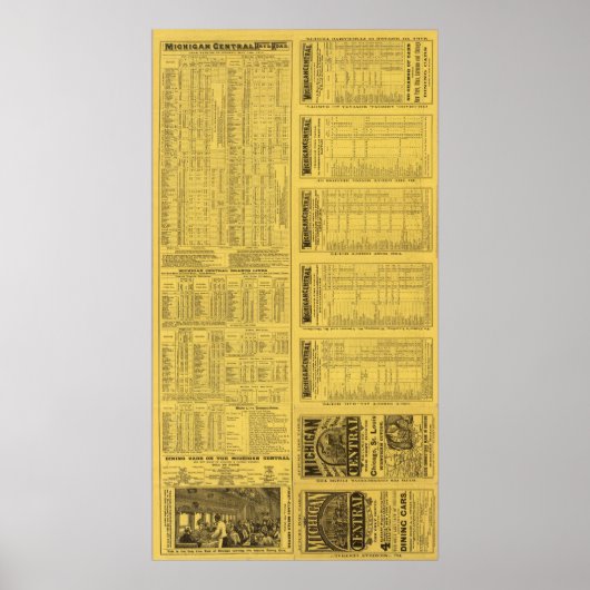 文字ページミシガンセントラル鉄道 ポスター (正面)
