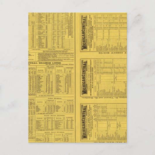 文字ページミシガンセントラル鉄道 ポストカード (正面)