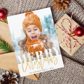 文字ホイルはっきりしたメリークリスマススクリプト休日 ポストカード