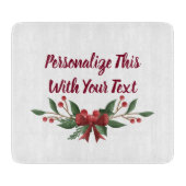 文字ホリーパーソナライズされたとベリークリスマス カッティングボード (正面)