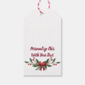 文字ホリーパーソナライズされたとベリークリスマス ギフトタグ (正面)