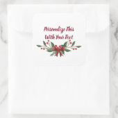 文字ホリーパーソナライズされたとベリークリスマス スクエアシール (バッグ)