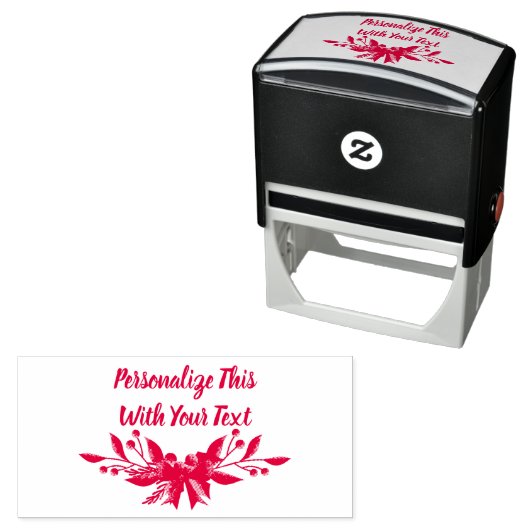 文字ホリーパーソナライズされたとベリークリスマス セルフインキングスタンプ (インサイチュ)