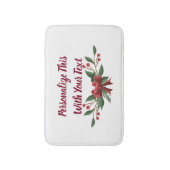 文字ホリーパーソナライズされたとベリークリスマス バスマット (正面縦)