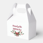 文字ホリーパーソナライズされたとベリークリスマス フェイバーボックス (裏面サイド)