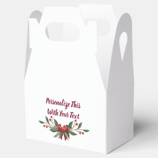 文字ホリーパーソナライズされたとベリークリスマス フェイバーボックス (オープン)