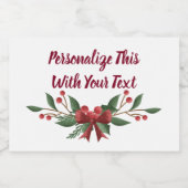 文字ホリーパーソナライズされたとベリークリスマス フードラベル (シングルラベル)