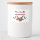 文字ホリーパーソナライズされたとベリークリスマス フードラベル (正面)