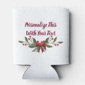 文字ホリーパーソナライズされたとベリークリスマス 缶クーラー (裏面)