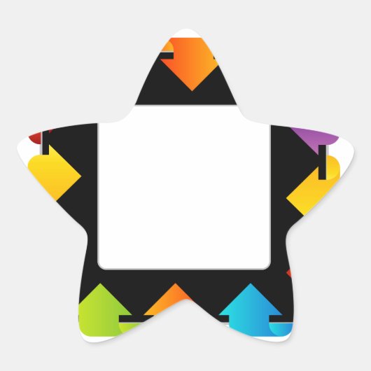 文字ボックス（矢印） 星シール (正面)