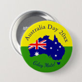 文字マッチングAustralia Day 3インチ(75 mm)の編集 缶バッジ (正面&裏面)