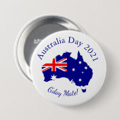 文字マッチングAustralia Day 3インチ(75 mm)の編集 缶バッジ (正面&裏面)