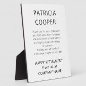 文字ミニマル白黒会社からの退職金 フォトプラーク (側面)