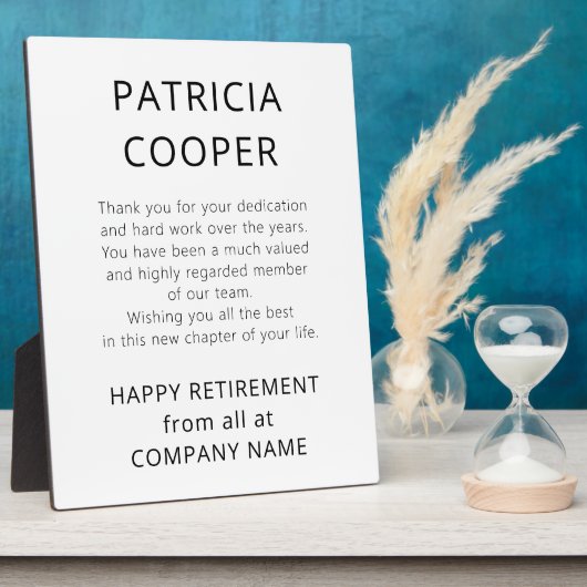 文字ミニマル白黒会社からの退職金 フォトプラーク (側面)