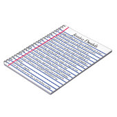 文字メカスタマイズッセージの線が付いた紙斜体文字 ノートブック (左側)