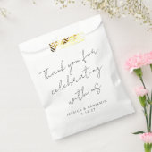 文字モダンの手書き文字の白黒結婚設定 フェイバーバッグ (封をした状態)