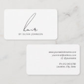 文字モダン付きスクリプト美容師名刺 名刺 (正面/裏面)