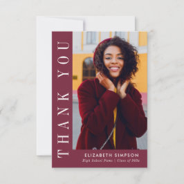 文字モダン卒業ありがとうフォトカード サンキューカード
