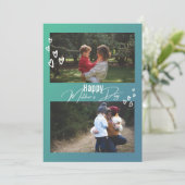 文字モダン2フォトマザーズデイホリデーカード サンキューカード (スタンド正面)