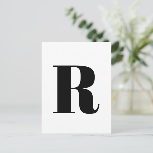 文字モダン |アルファベカスタムットミニマルイニシャル ポストカード (スタンド正面)