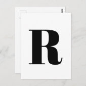 文字モダン |アルファベカスタムットミニマルイニシャル ポストカード (正面/裏面)