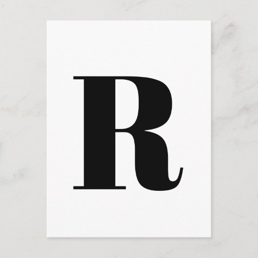 文字モダン |アルファベカスタムットミニマルイニシャル ポストカード (正面)