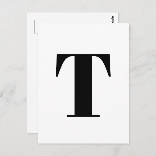 文字モダン |アルファベカスタムットミニマルイニシャル ポストカード (正面/裏面)