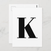 文字モダン |アルファベカスタムットミニマルイニシャル ポストカード (正面/裏面)