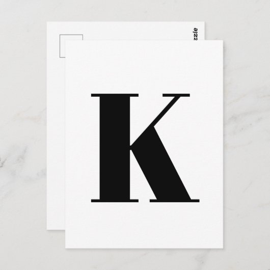 文字モダン |アルファベカスタムットミニマルイニシャル ポストカード (正面/裏面)