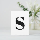 文字モダン |アルファベカスタムットミニマルイニシャル ポストカード (スタンド正面)